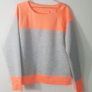 Athleta Fuse Sweatshirt Orange/Grey XL like new